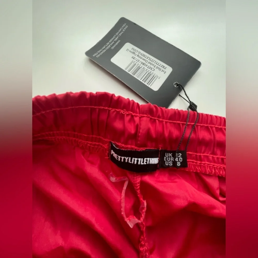 Red Shell Ruched Drawstring Joggers - Size 8 - Picture 3 of 12